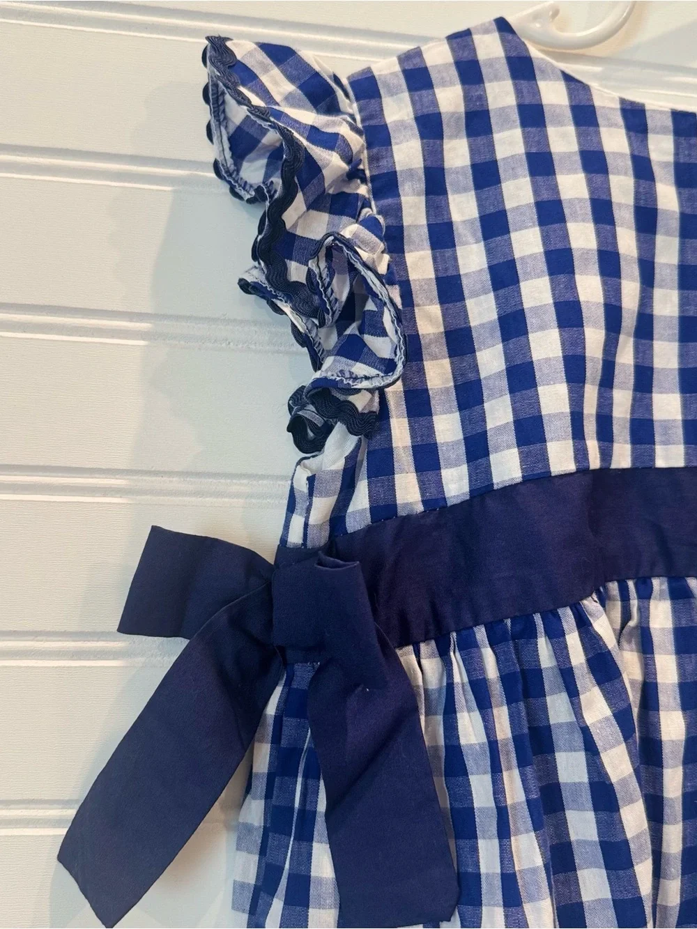 Lil Cactus Girls Royal Blue and White Gingham A-Line Dress Size 4T